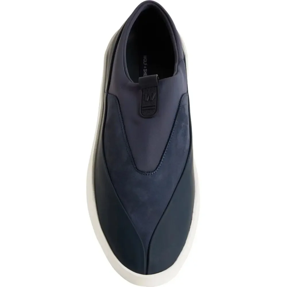 Wolf & Shepherd Cruise Tre Slip On Sneakers MENS 7.5 WOMENS 9 Blue Leather NIB